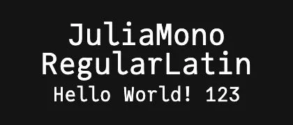 JuliaMono-RegularLatin 的真实字样