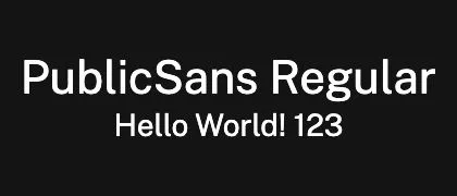 PublicSans-Regular 的真实字样