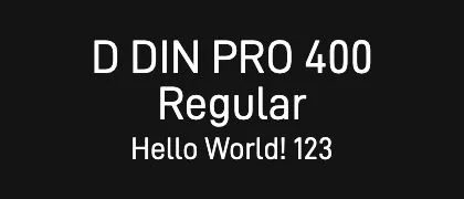 D-DIN-PRO-400-Regular 的真实字样
