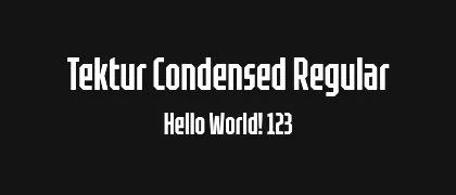 Tektur-Condensed-Regular 的真实字样