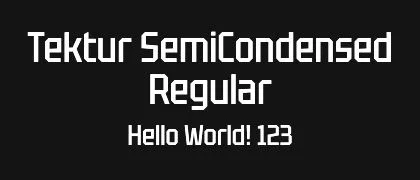 Tektur-SemiCondensed-Regular 的真实字样