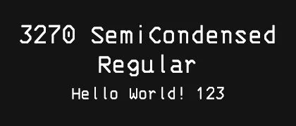3270-SemiCondensed-Regular 的真实字样