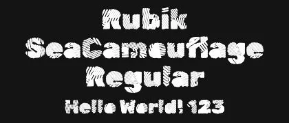 Rubik-SeaCamouflage-Regular 的真实字样