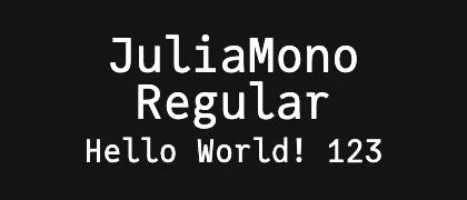 JuliaMono-Regular 的真实字样