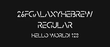 26FGalaxyHebrew-Regular 的真实字样