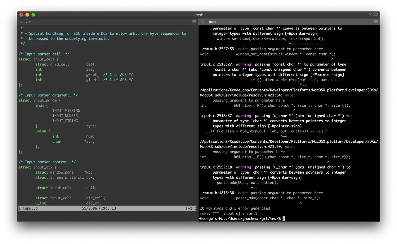 iTerm2 官方分屏界面