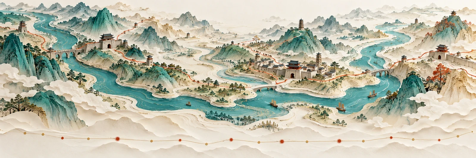 江山时序历史地理主题的原创概念配图，非精确历史地图